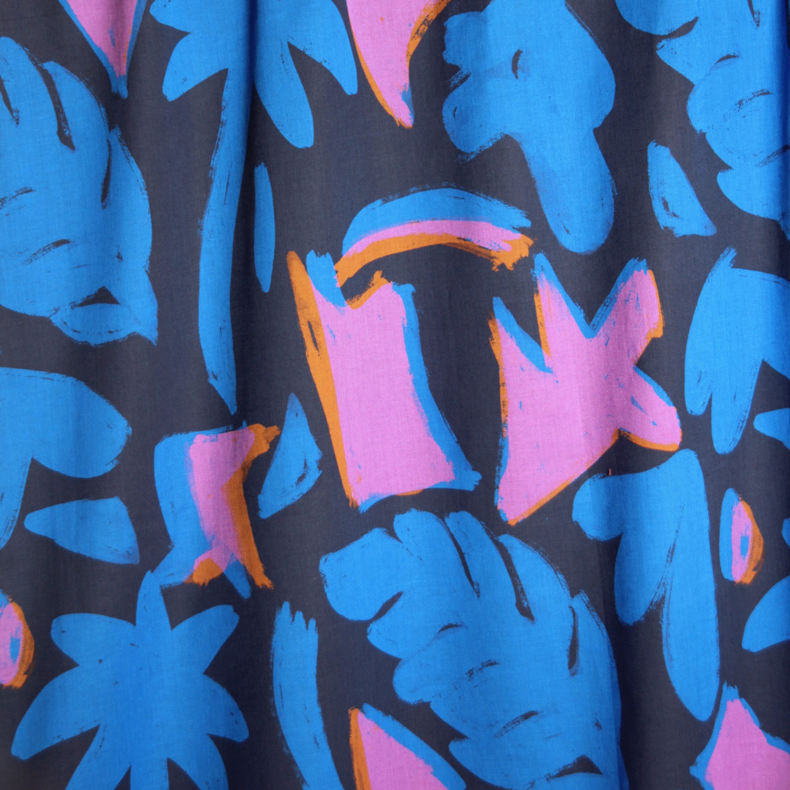 Blauw lila abstract poplin - Atelier Jupe