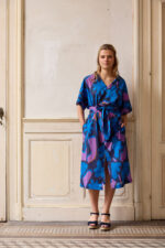 Blauw lila abstract poplin - Atelier Jupe - Afbeelding 4