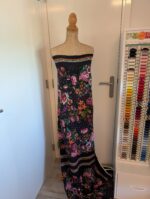 Bloemen op zwart viscose - Deadstock - Afbeelding 3